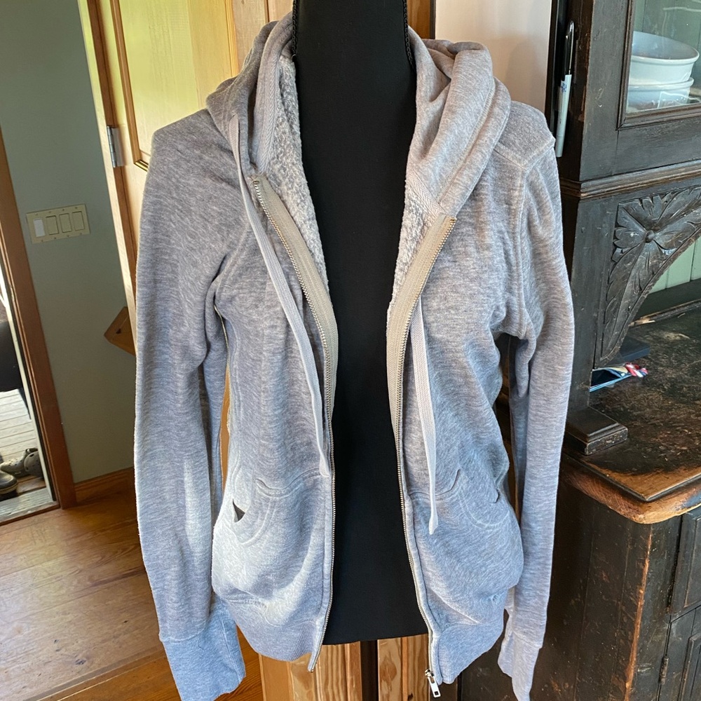 Grey Zip Up Hoodie Z SUPPLY Lightweight